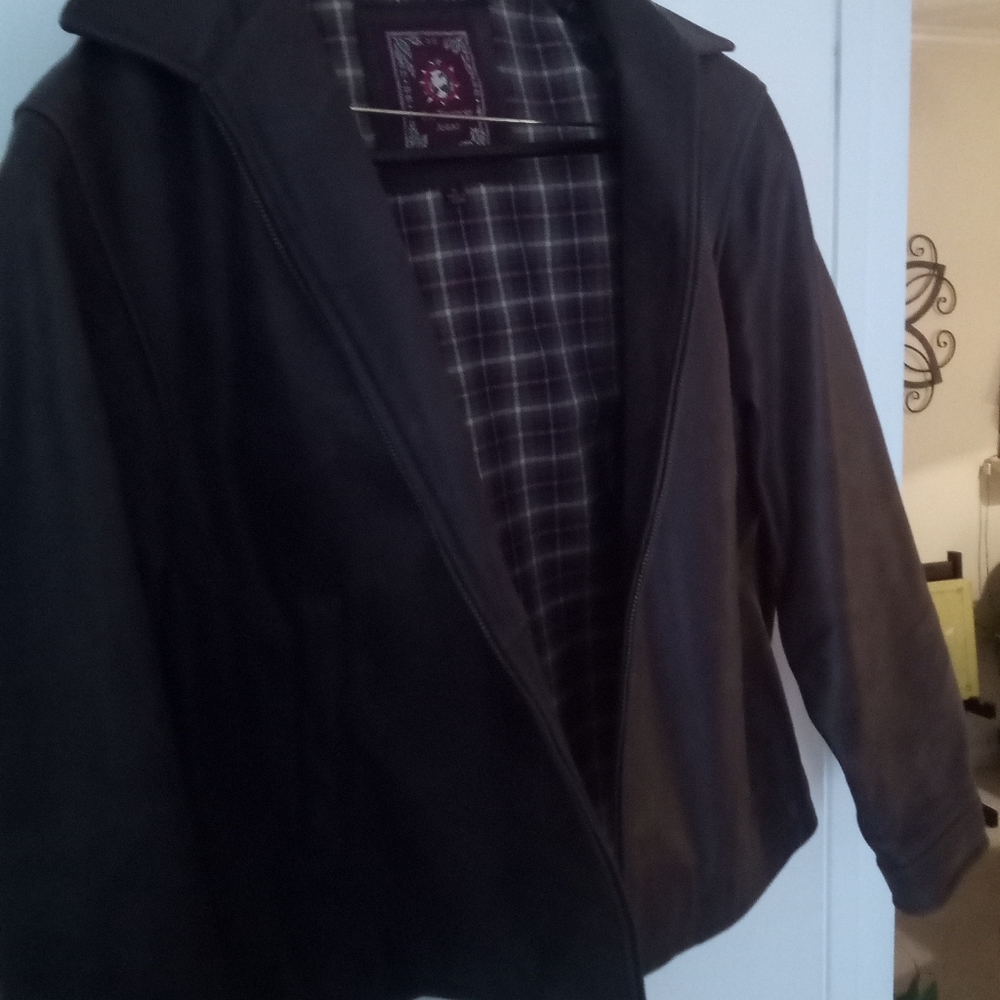 Brown leather jacket